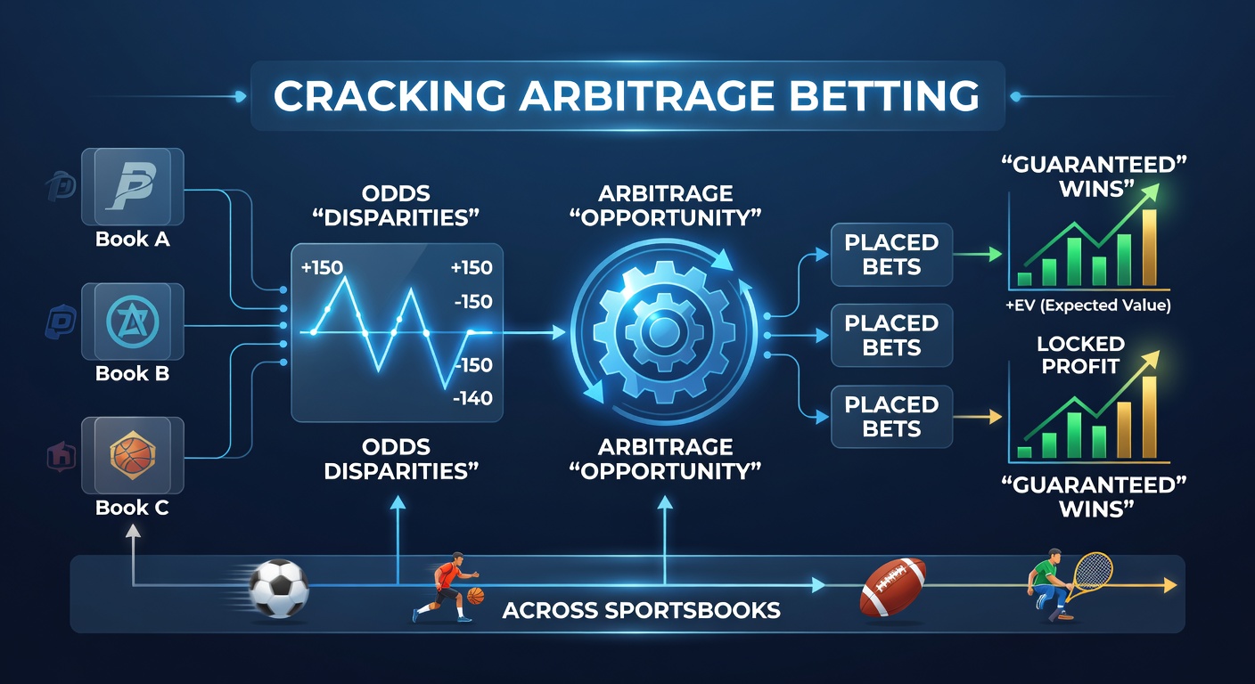 Calculator screen showing arbitrage bet stakes and projected profit for a multi-outcome event across three sportsbooks